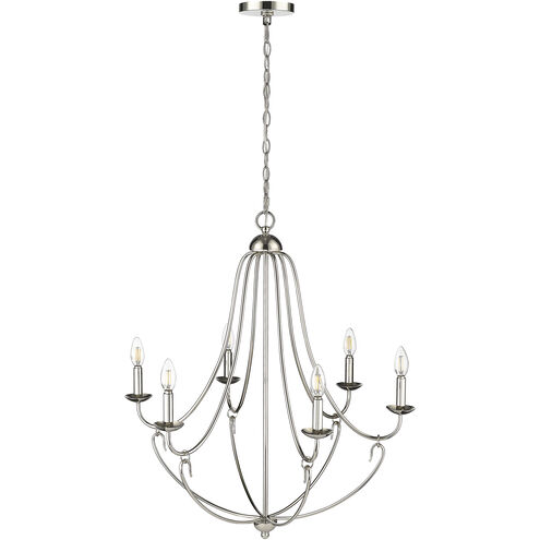 Eisley 6 Light 28.5 inch Polished Nickel Chandelier Ceiling Light